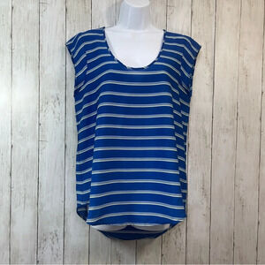 14th & Union Lightweight Stripe Cap Sleeve Top Medium